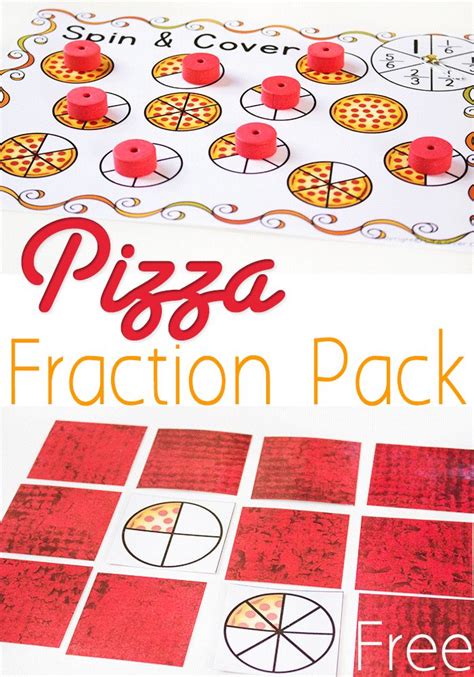 pizza fraction printable activities equivalent fractions