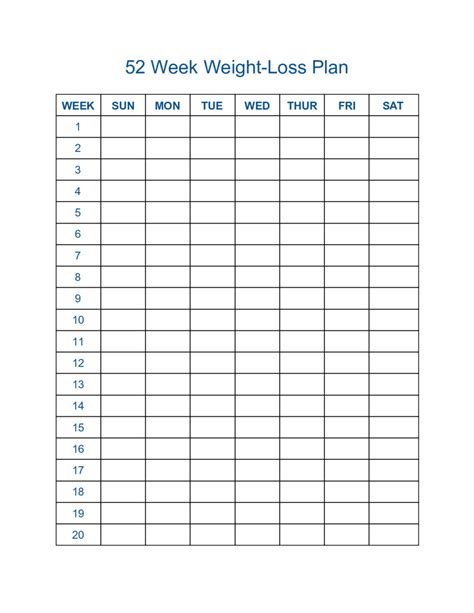 printable weight loss chart  printable templates