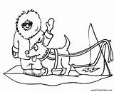 Sled Dog Coloring Pages Printable Color Getcolorings Getdrawings Comments sketch template
