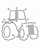 Dot Tractor Coloring Farm Kids Worksheets Pages Dots Printable Preschool Connect Theme Kindergarten Point Transportation Worksheet Printables Activities Crafts Educational sketch template