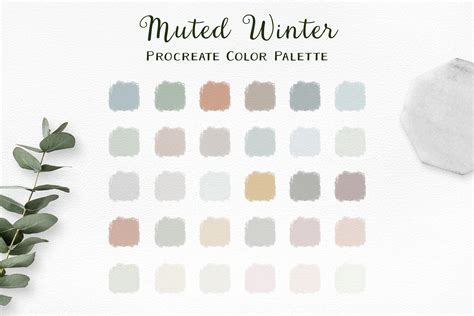 muted winter procreate color palette  auramarina thehungryjpeg