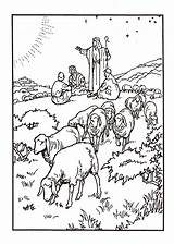 Coloring Pages Bible Shepherds Watching Flocks Their Sheets Kids Drawing Christmas Sunday Christian Book sketch template