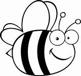 Bee Coloring Pages Clipart Cartoon Outline Drawing sketch template