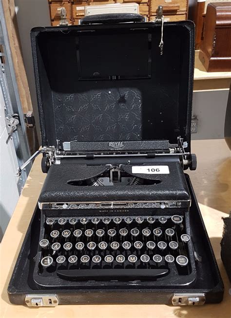 royal deluxe portable typewriter  case