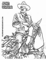Coloring Western Pages Cowboy Colouring Sheets Wayne John Horse Printable Theme Themed Burning Saddle Wood Christmas Adult Patterns Kids Crafts sketch template