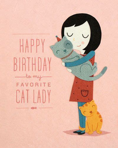 my favorite cat lady birthday greeting card birthday
