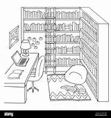 Bibliotecas Drawn Ladder Bookshelf Illustratie Getrokken Boekpagina Ontwerpelement Studie Leyendo sketch template