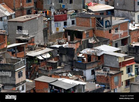 hillside favela  rio de janeiro brazil  slums  home  thousands  poor people