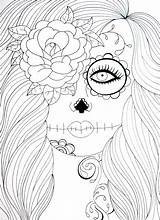 Skull Girl Rose Drawing Sugar Deviantart Lineart Skulls Dead Drawings Getdrawings sketch template