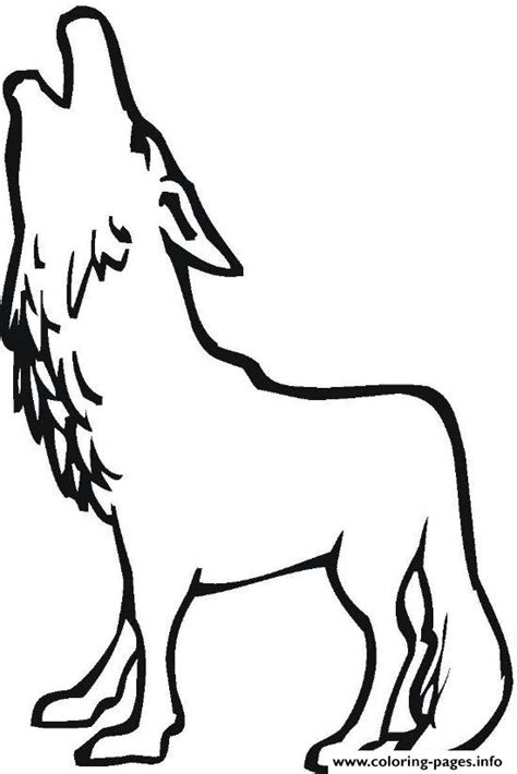wolf howling coloring page printable