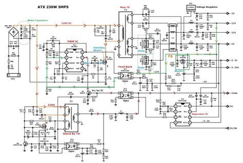 atx power supply circuit diagram wiring diagram  schematics