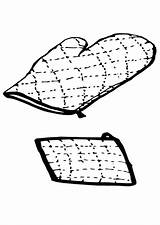 Oven Coloring Pot Holder Glove Pages Manopla Edupics Getdrawings Pots Pans sketch template