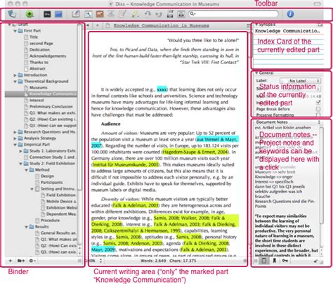 scrivener  perfect program  dissertation writing organizing