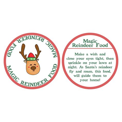 reindeer food tag printable printable word searches