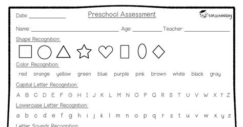 freepreschool assessment formpdf preschool assessment preschool