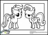 Coloring Pony Little Pages Sweetie Colors Team Belle Scootaloo sketch template