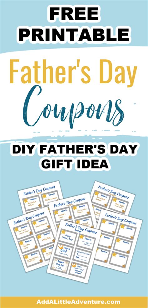 printable fathers day coupons diy fathers day gift idea