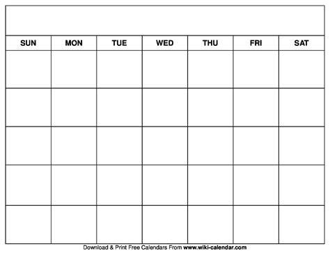 collect blank calendar weekdays   calendar  gambaran