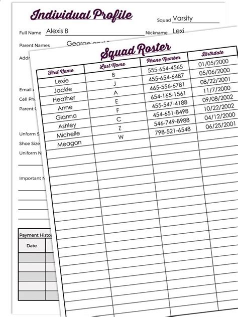cheer coach binder printables  printable templates