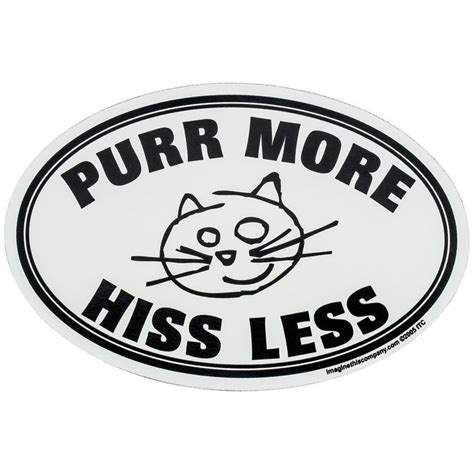 purr more hiss less car magnet magnetic bumper stickers