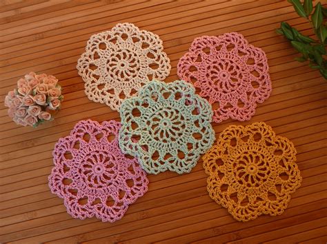 small crochet doily patterns   prefer  vibrant  dark colors