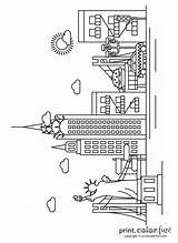York City Skyline Coloring Pages Printable Color Nyc Choose Board Print sketch template