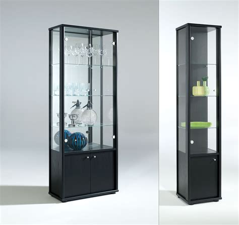 Floor Standing Tall Glass Display Cabinet 1 Or 2 Door Storage Mirrored