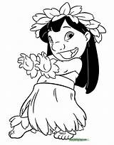 Lilo Stitch Coloring Pages Hula Dancing Disneyclips sketch template