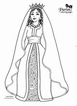Queen Coloring Pages Characters Printable Colouring Drawing Esther Kb sketch template