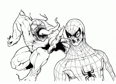 venom attack spiderman coloring page  printable coloring pages