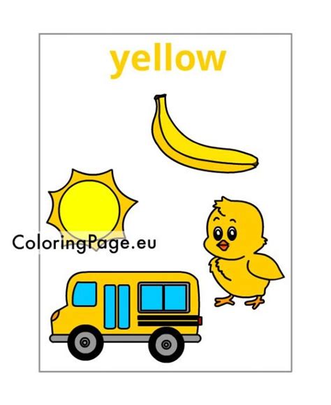 color yellow worksheets  kindergarten coloring page