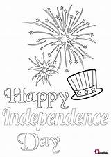 Coloring Independence July 4th Fireworks Happy Bubakids sketch template