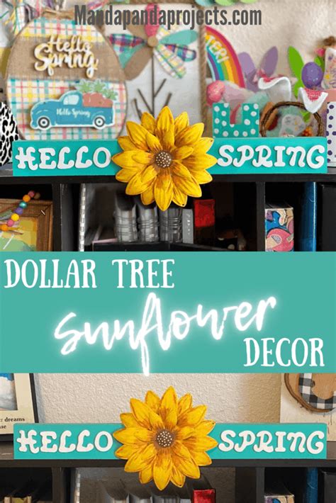 dollar tree  spring sunflower decor manda panda