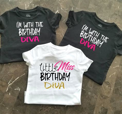 birthday party shirts girls birthday shirts  girls birthday group shirts  diva