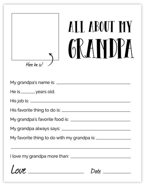 fathers day printables  grandpa printable templates
