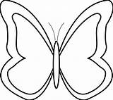 Butterfly Outline Clipart Clip Cliparts Line Coloring Colouring Svg Vector Attribution Forget Link Flower Don sketch template
