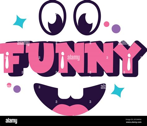 slang expresion funny word  face   fill style vector