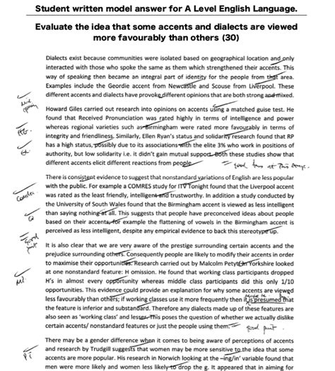 english aqa gcse exemplar answers paper  lang rosabel question