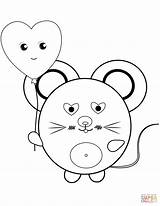 Kawaii Coloring Mouse Pages Printable Mice Drawing Categories sketch template