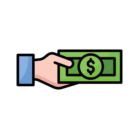 icono de color de esquema de pago en efectivo  vector en vecteezy
