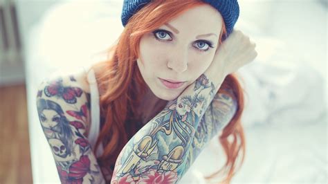 redhead girl and her amazing tattoos hd hd models wallpapers for mobile and desktop