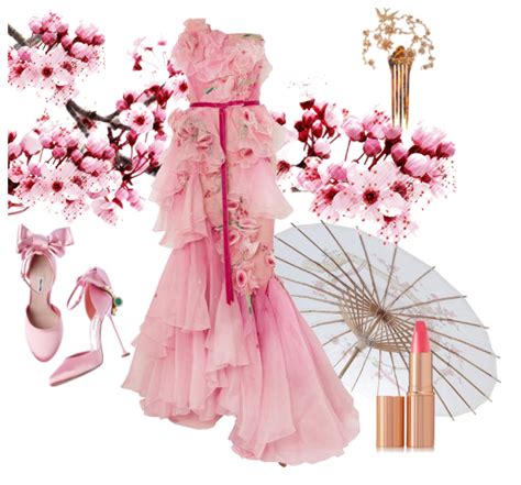 Cherry Blossoms In Spring Outfit Shoplook Cherry Blossom Dress