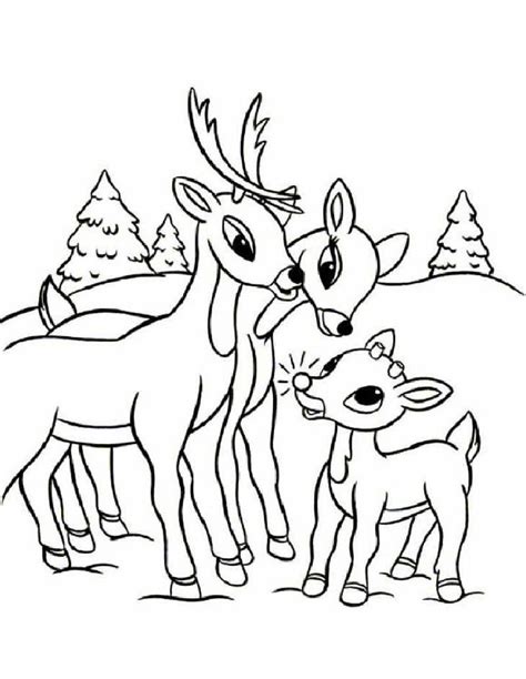 rudolphs family coloring pages hellokidscom
