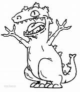 Rugrats Coloring Reptar Cool2bkids Pickle Dinosaur Malvorlagen sketch template