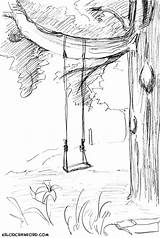 Swing Tree Sketch Drawing Paintingvalley Kelci Tweet Drawings sketch template