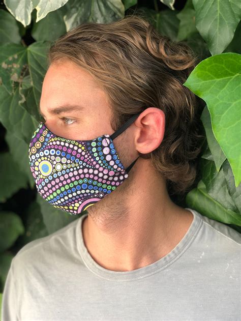 reversible face masks psychedelic and black 100 cotton masks etsy