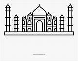 Mahal Taj Coloring Drawing Clipartkey sketch template