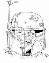 Fett Boba Coloring Pages Helmet Drawing Wars Star Mask Kids Tiefighters Mandalorian Getdrawings sketch template