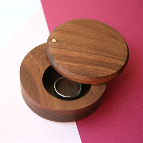 walnut wood  ring box  wood paper scissors