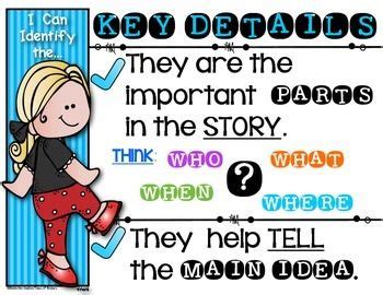 main idea key details posters informational text